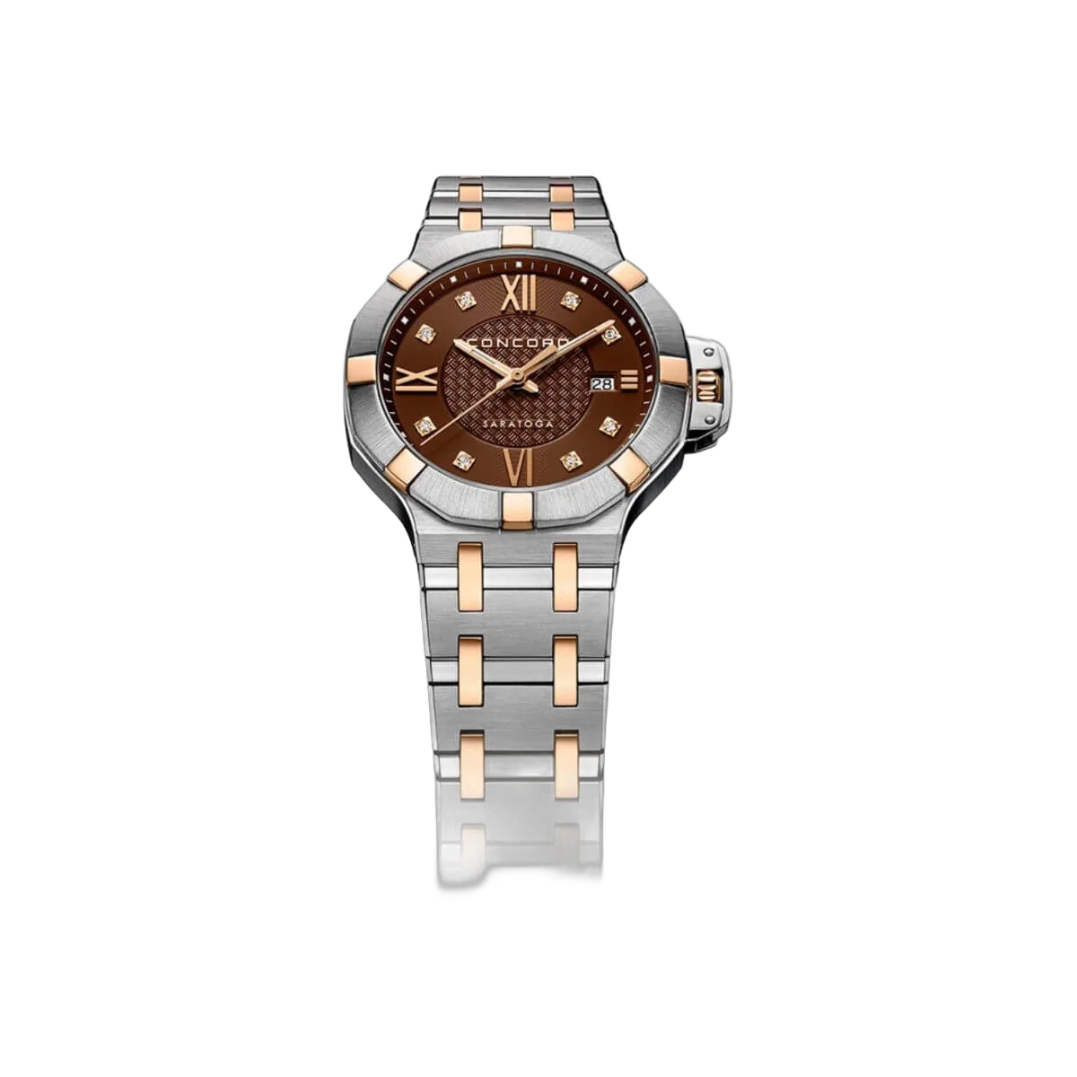 Concord Saratoga 0320466 Quartz RG Steel Brown Dial 31mm Ladies Watch