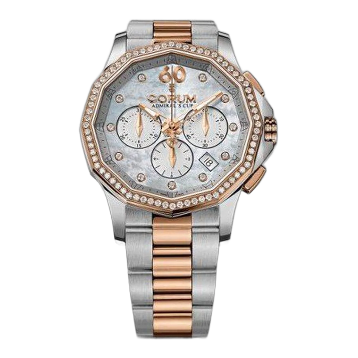 Corum Admiral'S Cup Legend Mop Dial Chronograph 38Mm Stainless Steel Ladies Watch