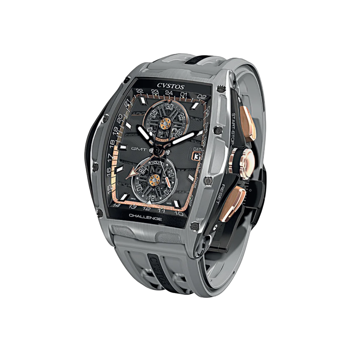 CVSTOS Challenge Chrono GMT B01110.4102001 Steel & Titanium 41mm Gray Dial Men's Watch – additional product photo 2