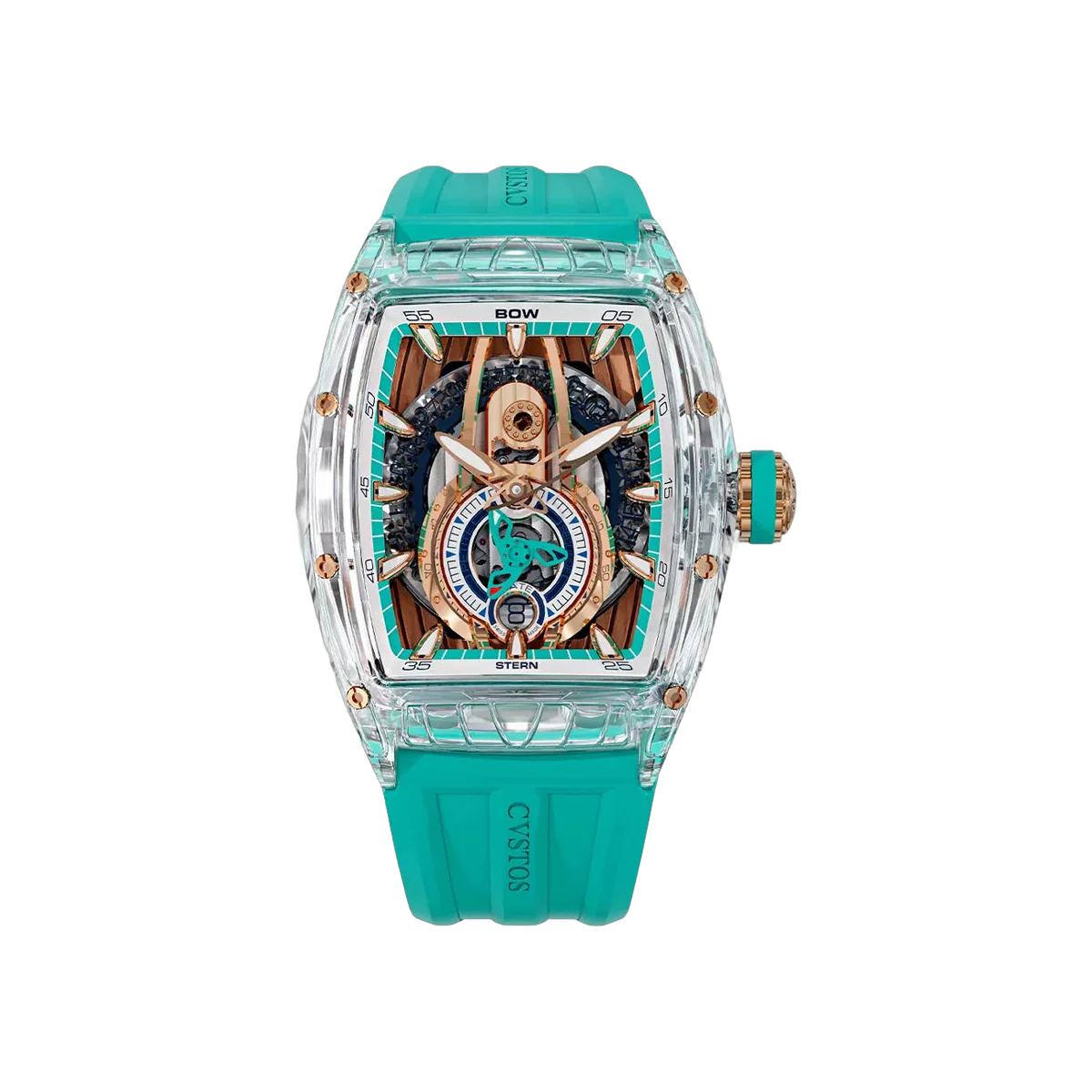 CVSTOS Challenge Sealiner PS C00103.4183002 Sapphire Turquoise Limited Edition 41mm Skeleton Dial Men's Watch
