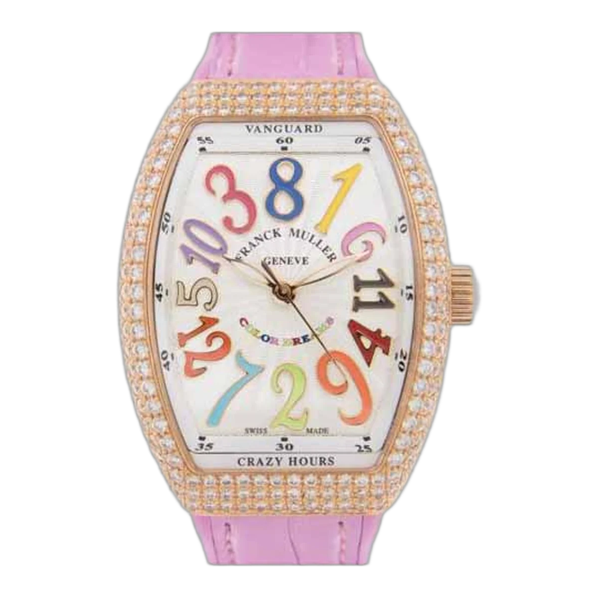 Franck Muller Vanguard Color Of Dreams Crazy Hours 32Mm 18K Rose Gold Ladies Watch