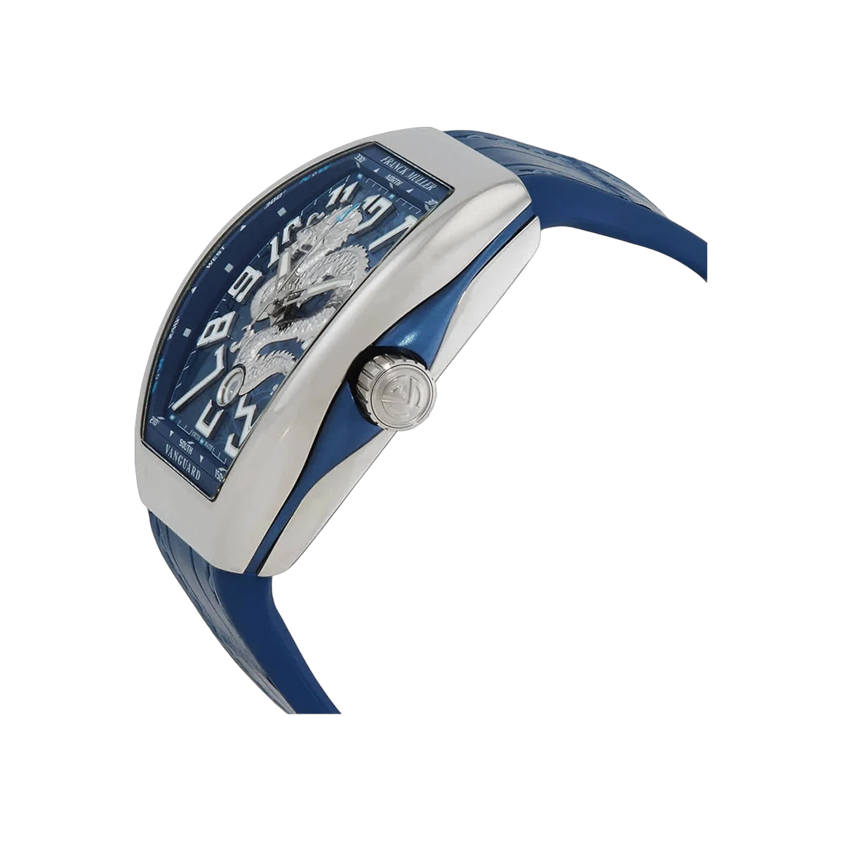 Franck Muller Vanguard Dragon King V 45 SC DT AC MR Edelstahl 45mm Blaues Zifferblatt Herrenuhr