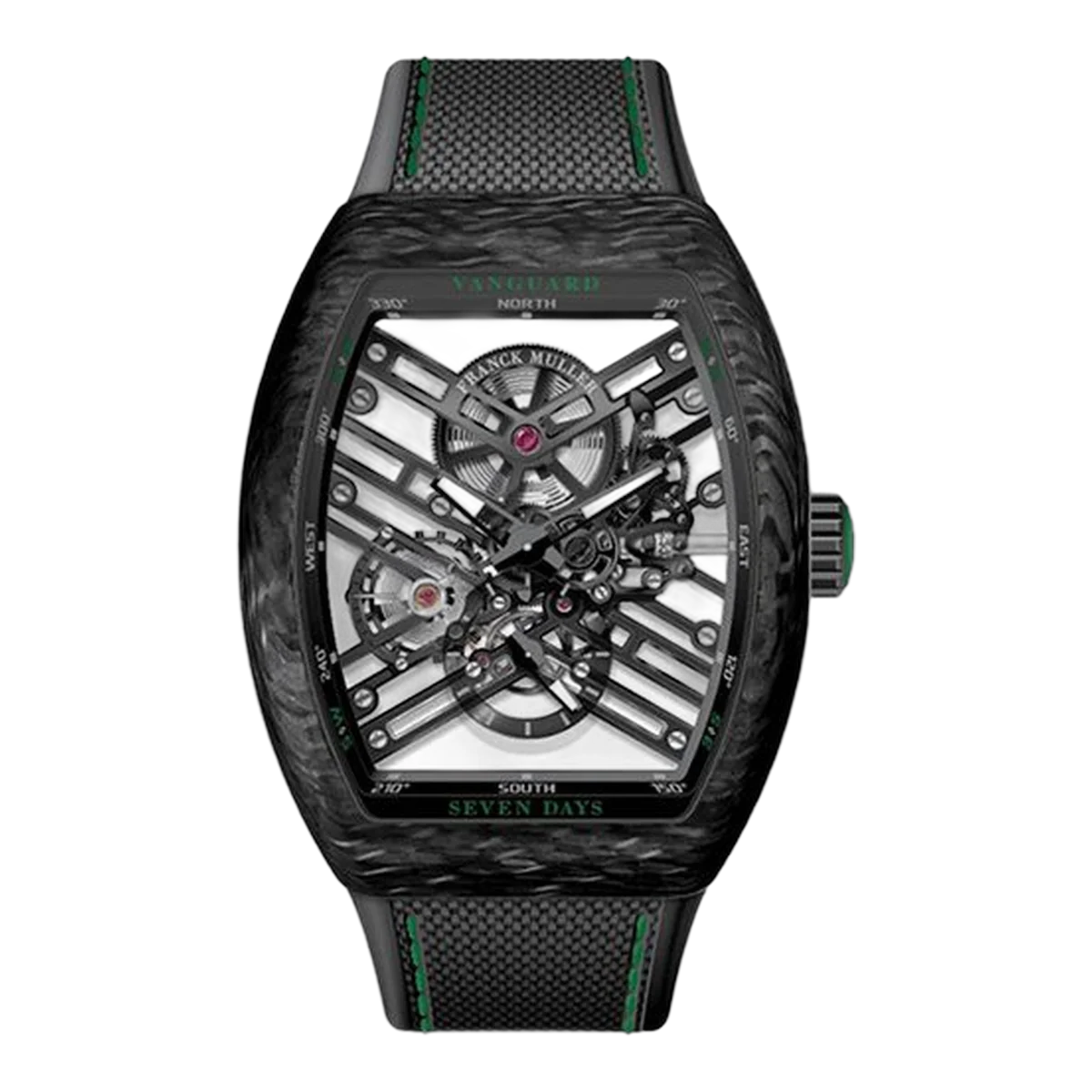 Franck Muller Vanguard Seven Days Skeleton Green Men's Watch