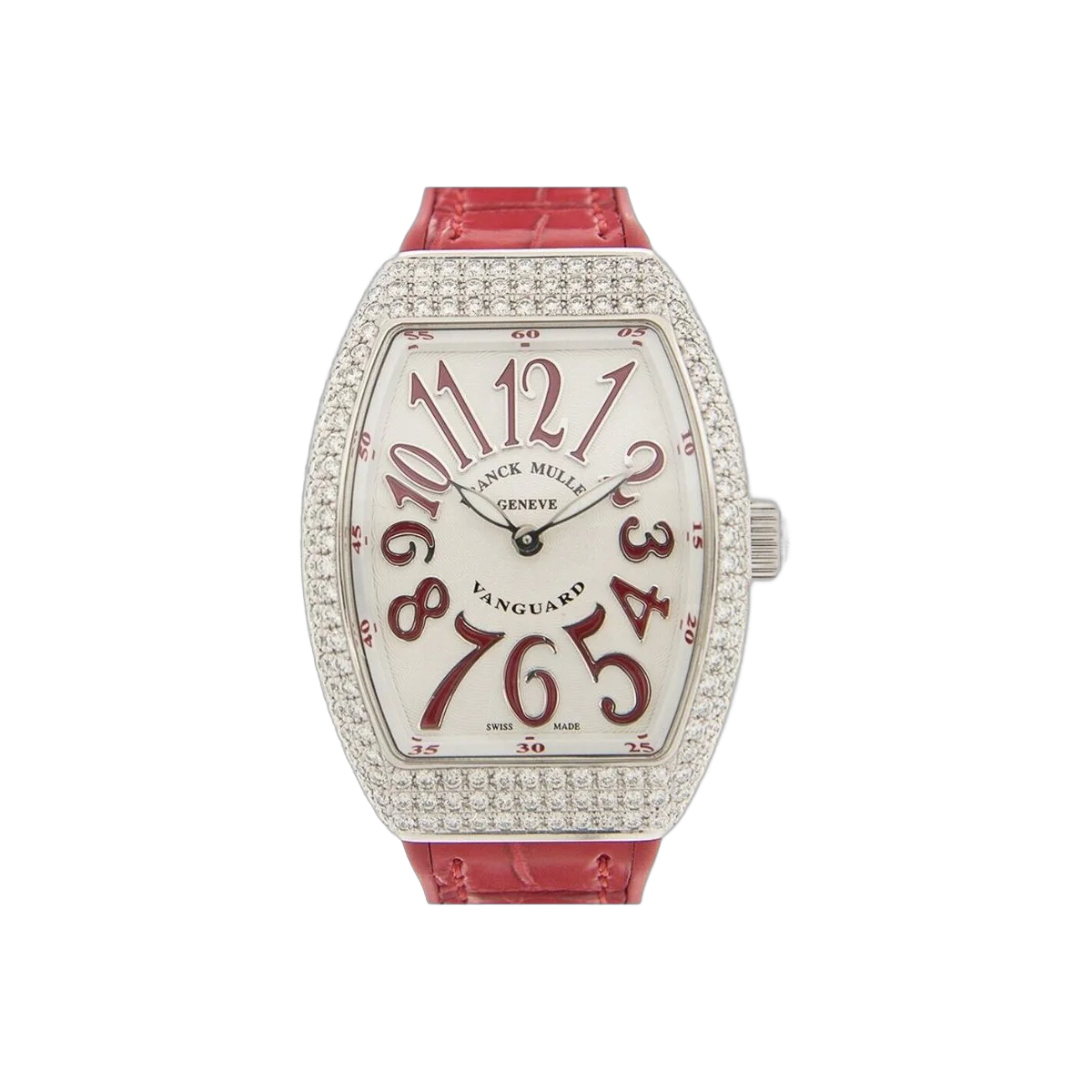 Franck Muller Vanguard V 32 QZ AC RG Quartz Red Aftermarket Diamond Set Bezel