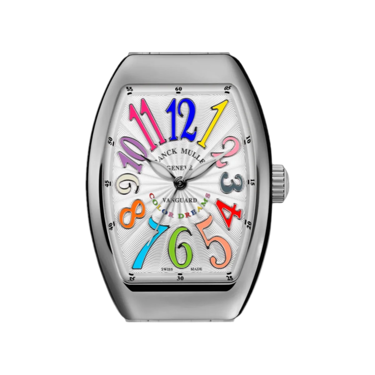 Franck Muller Vanguard V 35 QZ AC COL DRM Quartz Lady Color Dream 35mm silberfarbenes Zifferblatt Damenarmbanduhr