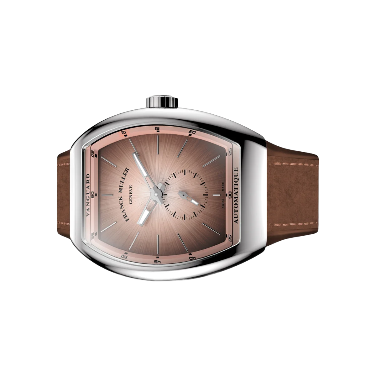 Franck Muller Vanguard V 41 S S6 AT FO SFUMATO (SM) Stainless Steel 41mm Brown Dial Ladies Watch