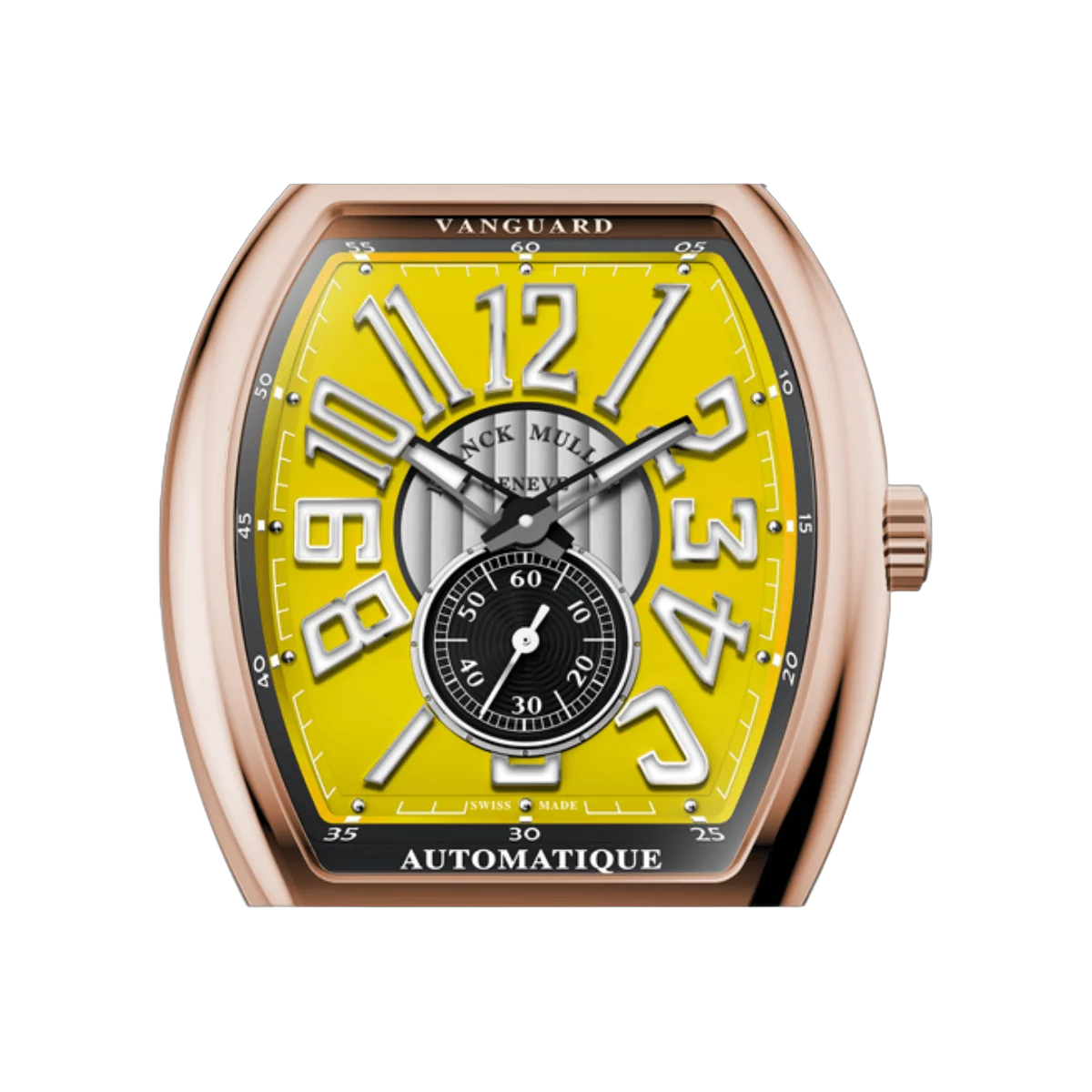 Franck Muller Vanguard V 41 S S6 AT FO VIN 5N.JA Slim Vintage Rose Gold 41mm Yellow Dial Mens Watch