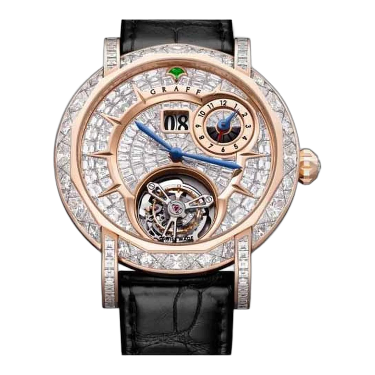 Graff Collection Grand Date Dual Time Tourbillon 46Mm 18K Rose Gold Men's Watch