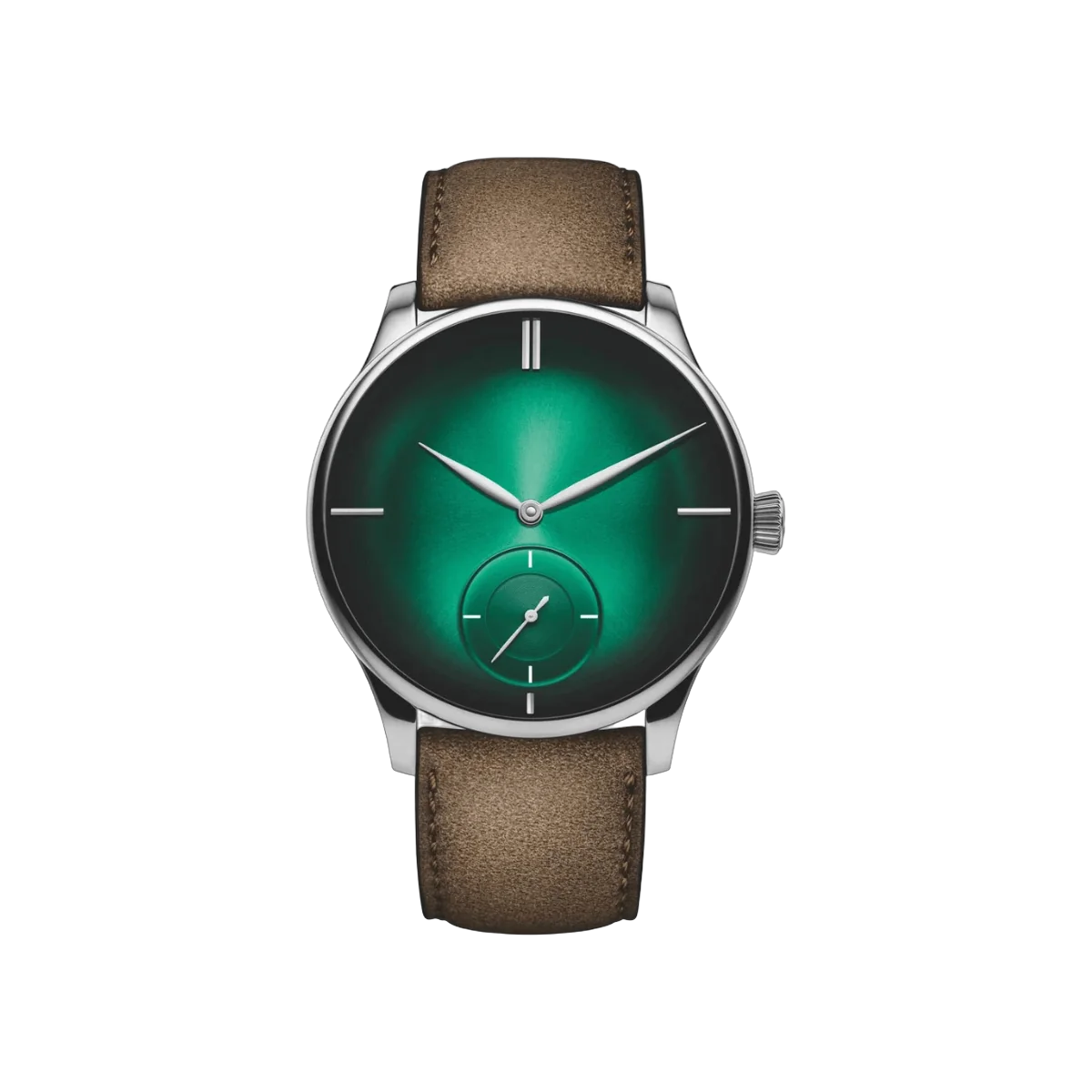 H. MOSER & CIE 2327-1202 ساعة فينشر سمول سيكوندز XL بيوريتي كوزميك جرين بمينا باللون الأخضر الكوني