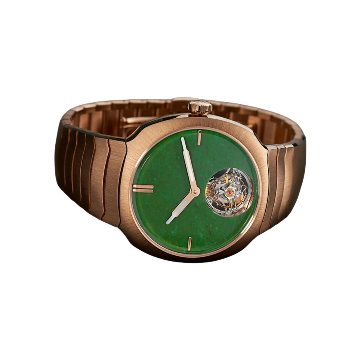 H. Moser & Cie. Streamliner 6804-0406 Tourbillon Roségold 40mm Grüne Wyoming-Jade Zifferblatt Herrenuhr