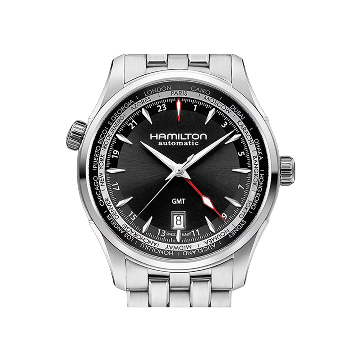 Hamilton Jazzmaster GMT H32695131 Stainless Steel 42mm Black Dial Men's Watch