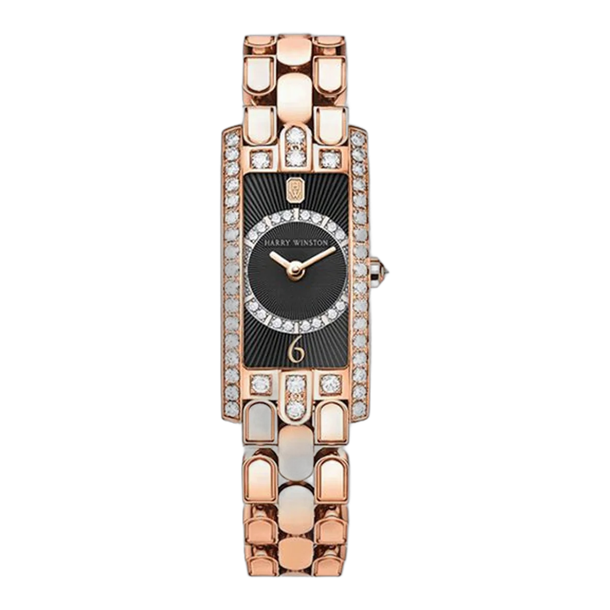 Harry Winston Avenue C Quartz Black Sunray Pattern Ladies' Watch