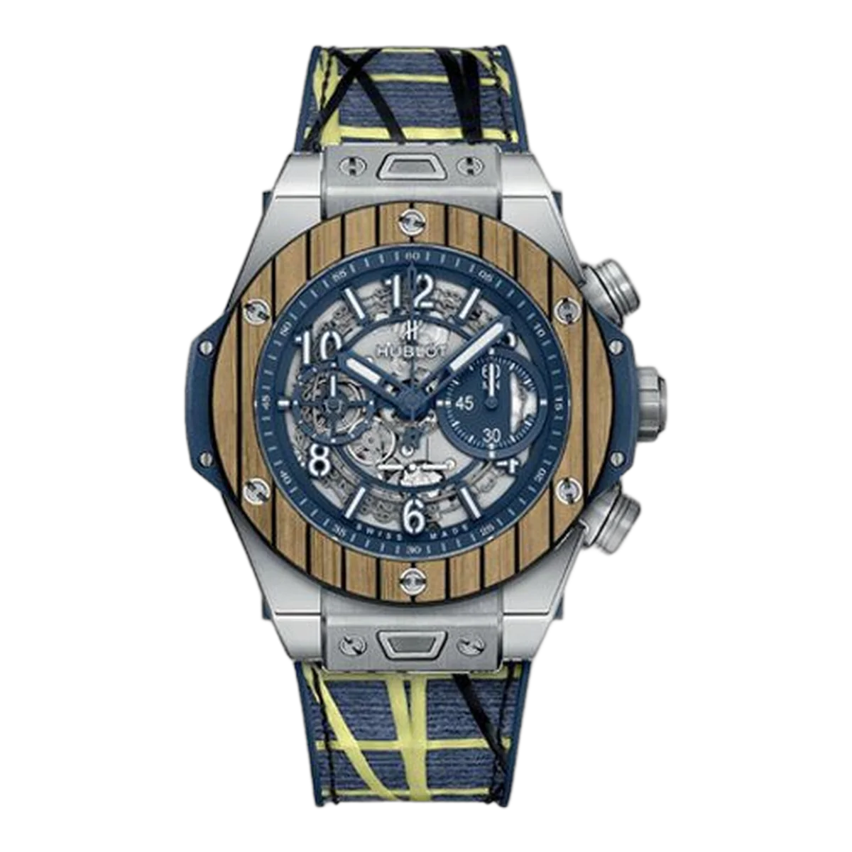 Hublot Big Bang 411.Nq.5129.Nr.Iti19 Unico Teak Italia Independent Titanium Limited Edition Men’S Watc