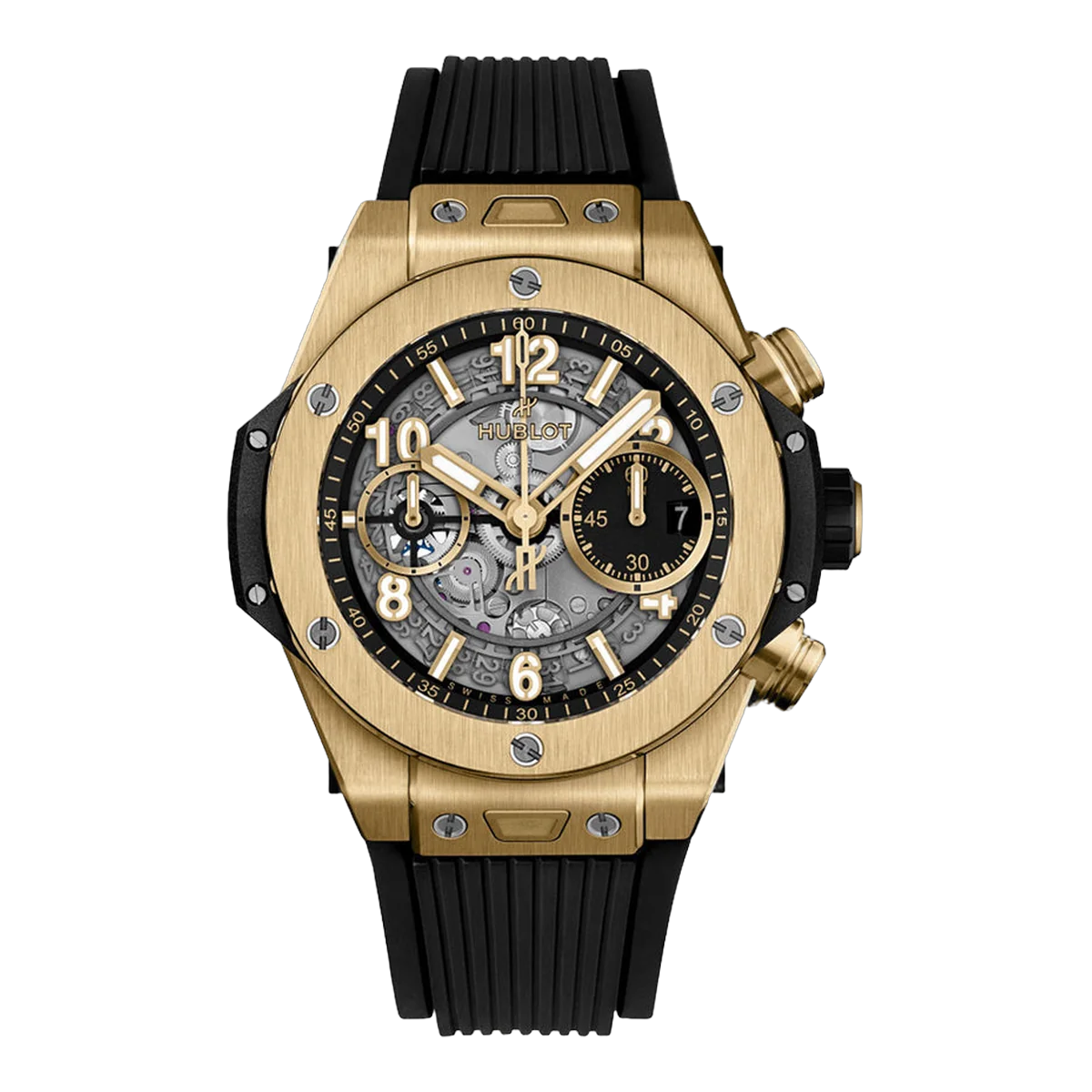 Hublot Big Bang Full Magic Gold 441.VX.1131.RX Black Skeleton Dial 42mm Men's Watch