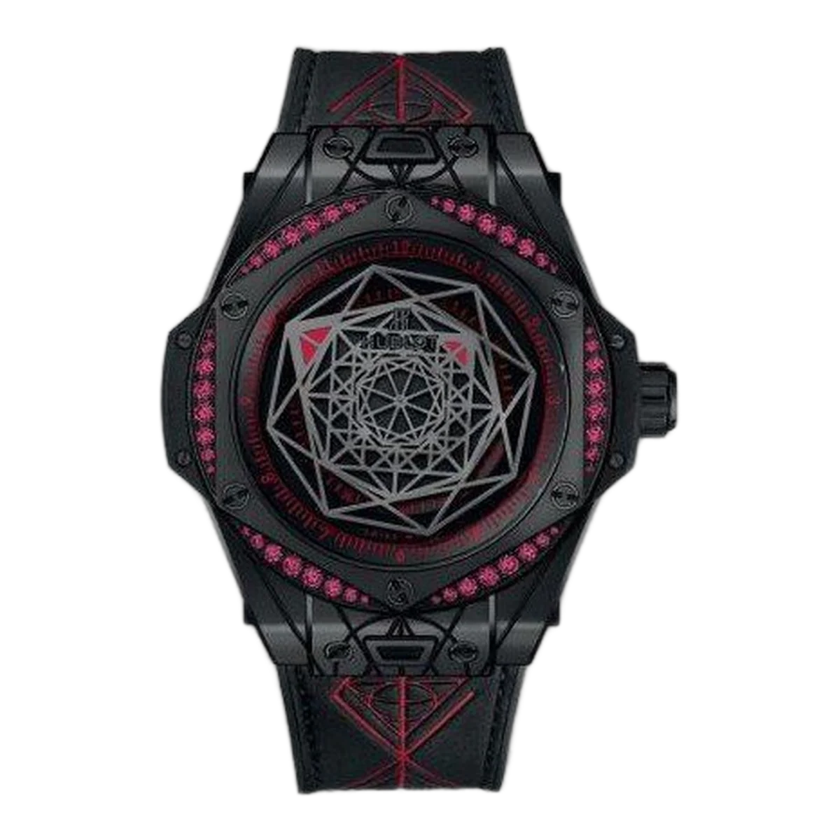 Hublot Big Bang Sang Bleu All Black Red Limited Edition Of 100 Pieces Ceramic 39Mm Men's Watch