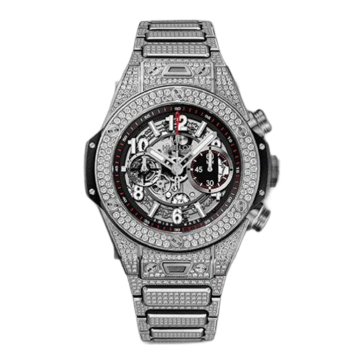 Hublot Big Bang Unico 45Mm Titanium Full Diamond Men's Watch