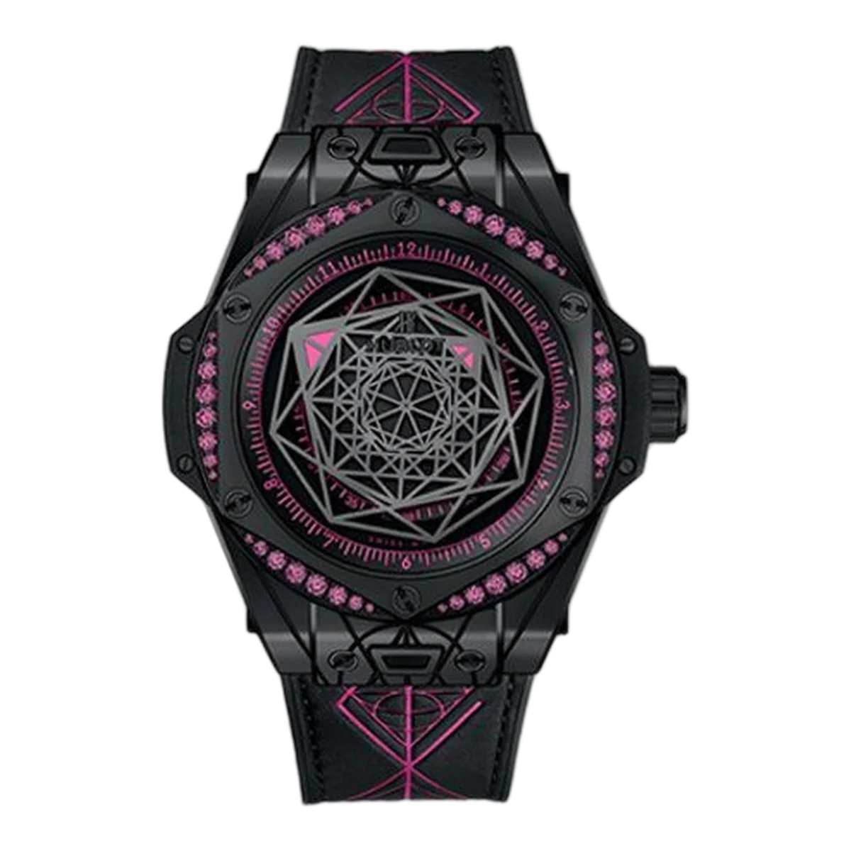 Hublot Bigbang 465Cs1119Vr33Mxm18 Sang Bleu All Black Pink 39Mm Ceramic & Diamond Dial Limited Edition 100 Pcs