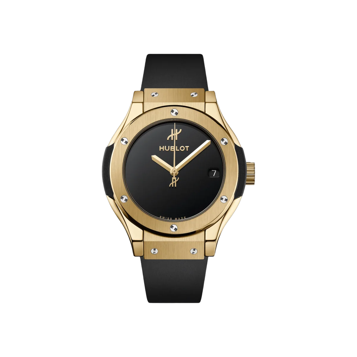Hublot Classic Fusion 581.VX.1230.RX.MDM Yellow Gold 33mm Black Dial Ladies Watch