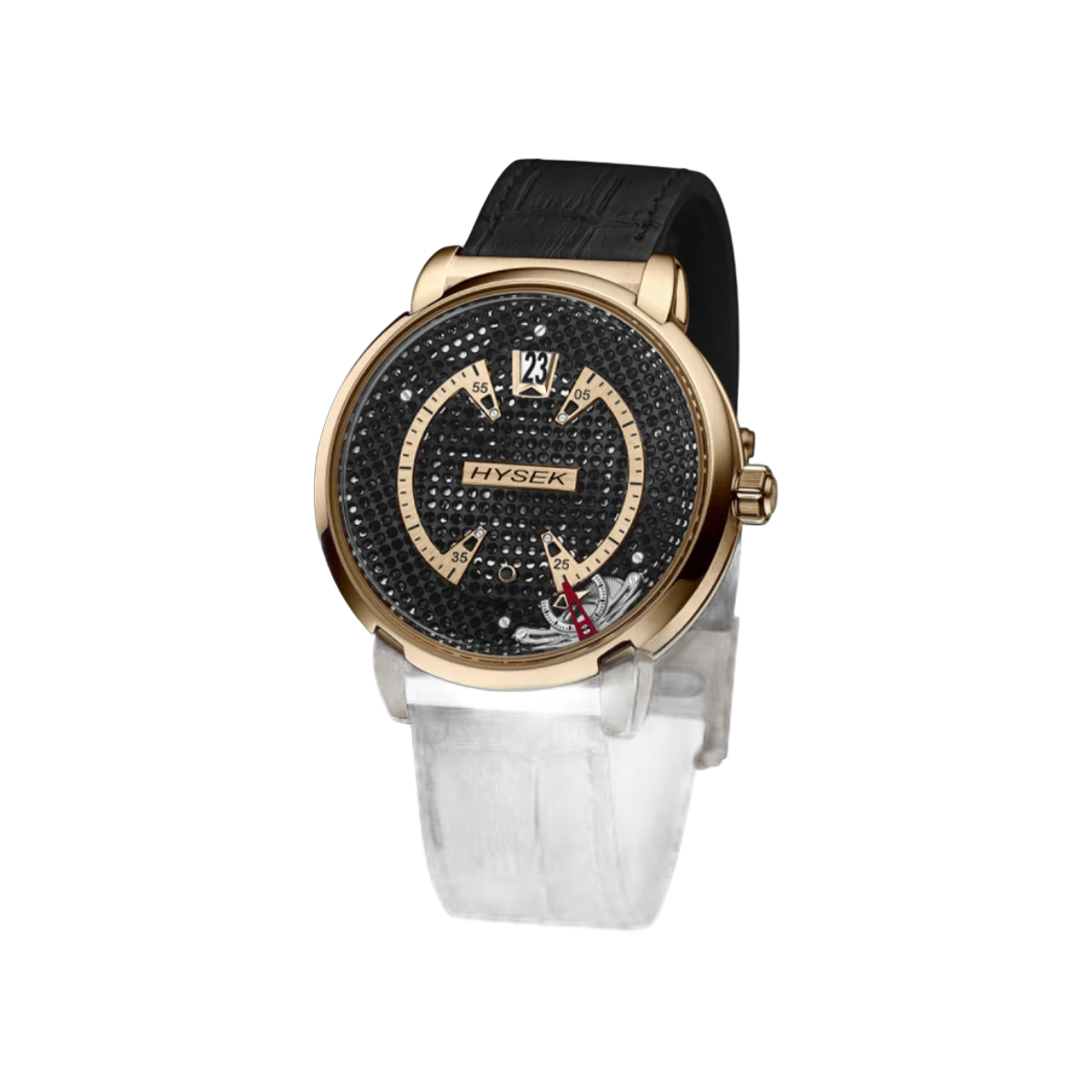 Hysek Double Orbital Revolution IO4305R01 43mm Black Dial Mens Watch
