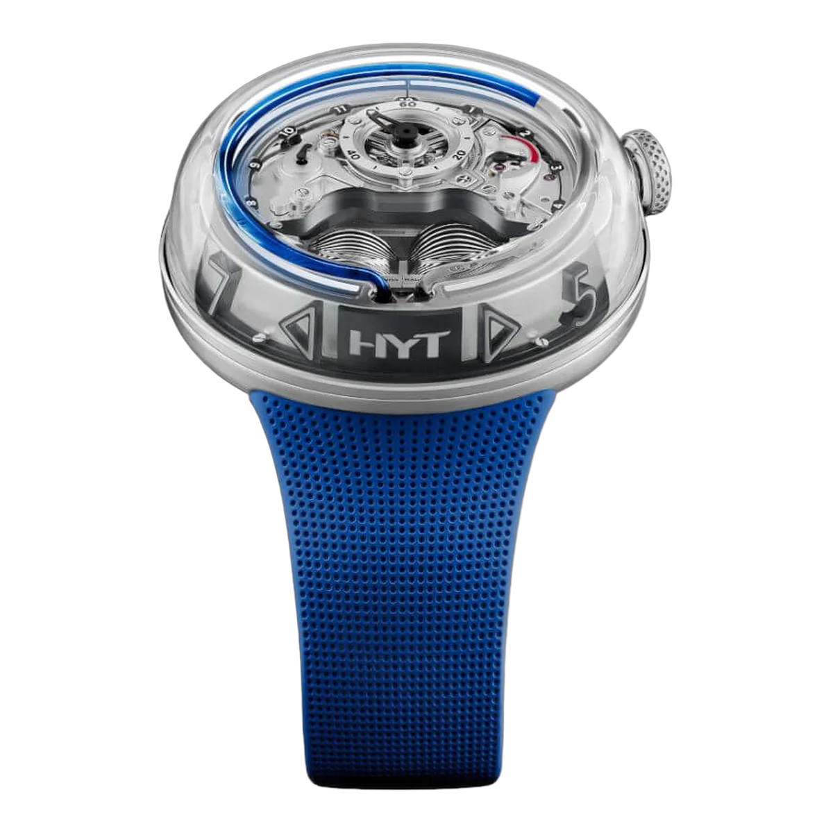 Hyt H5 H02352-A Blue Fluid Limited Edition 48.8Mm Stainless Steel Blue Rubber Straps Men’S Watch