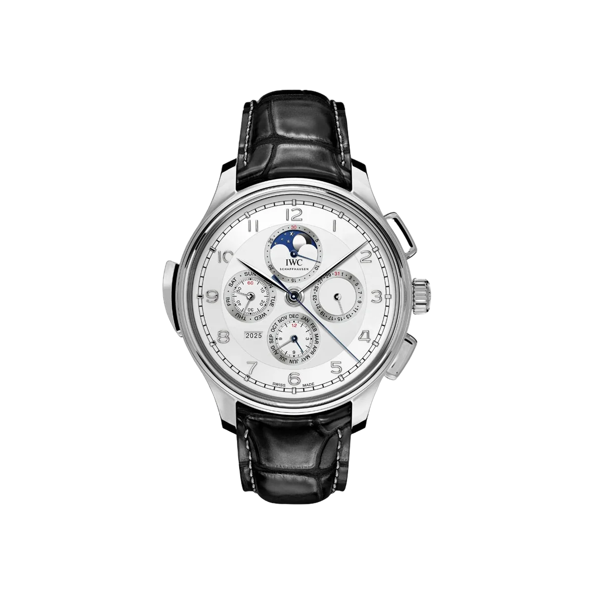 ساعة رجالية IWC بورتوغيزر جراند كومبليكيشن IW377601 بلاتين بتقويم دائم 45 مم مينا فضي