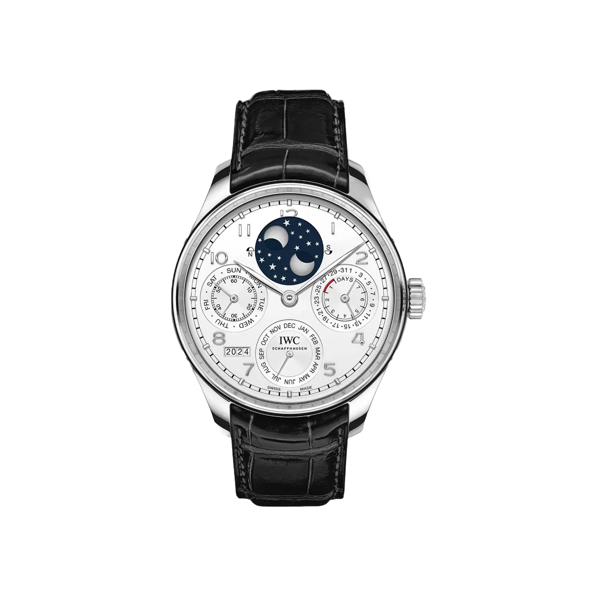 IWC Portugieser IW503406 Ewiger Kalender Platin 44,2mm Weißes Zifferblatt Herrenuhr