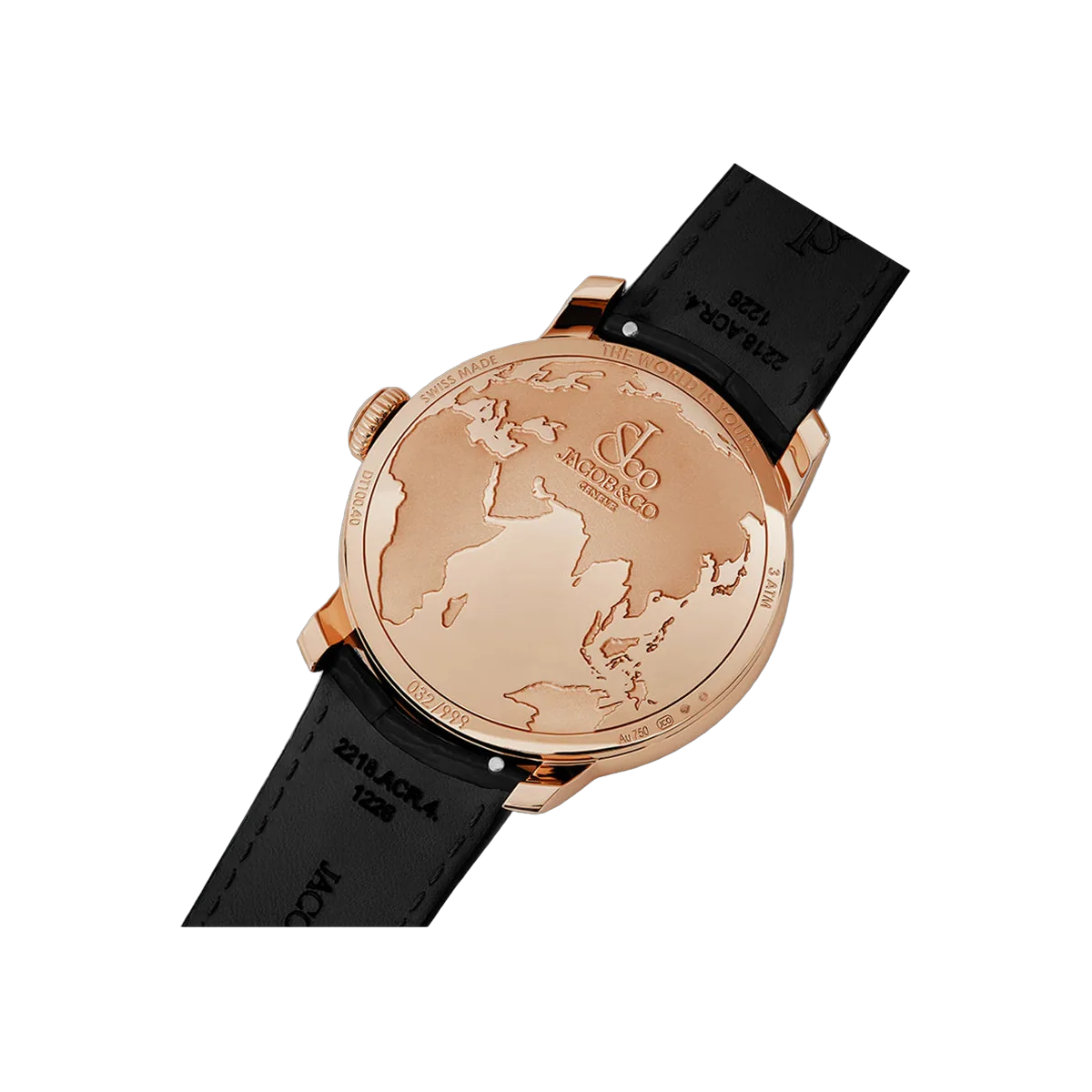 Jacob & Co. The World Is Yours Dual Time Zone DT100.40.AA.AB.A Roségold 43mm Schwarzes Zifferblatt Herrenuhr