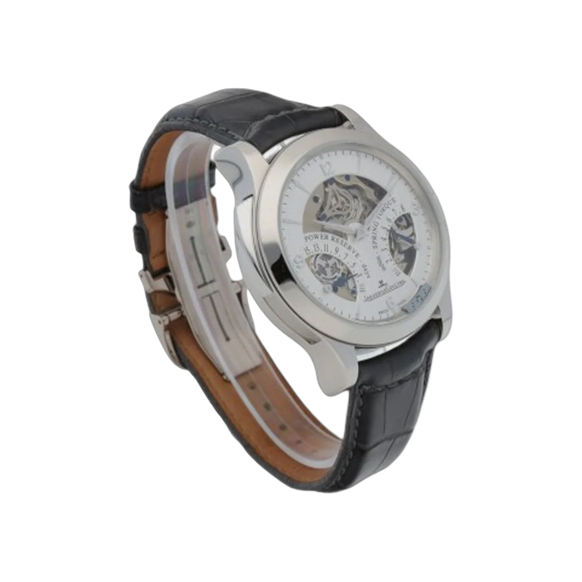 Jaeger Lecoultre 积家大师三问表 151.6.67.S 铂金 44 毫米镂空表盘男士手表
