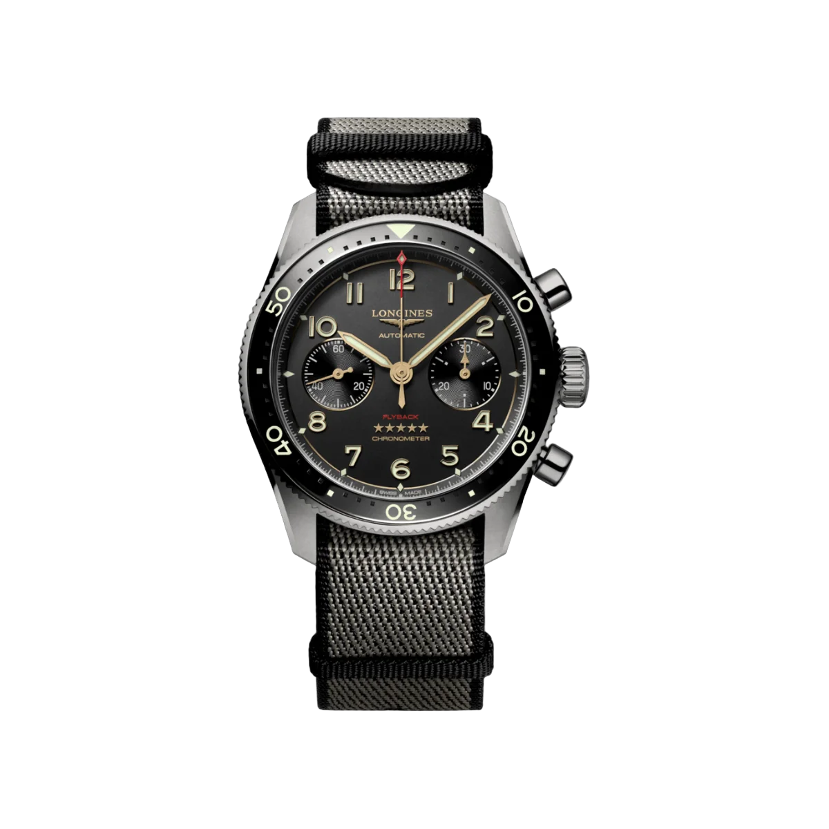 Longines Spirit Flyback L38211532 Chronograph Titanium 42mm Black Dial Men's Watch