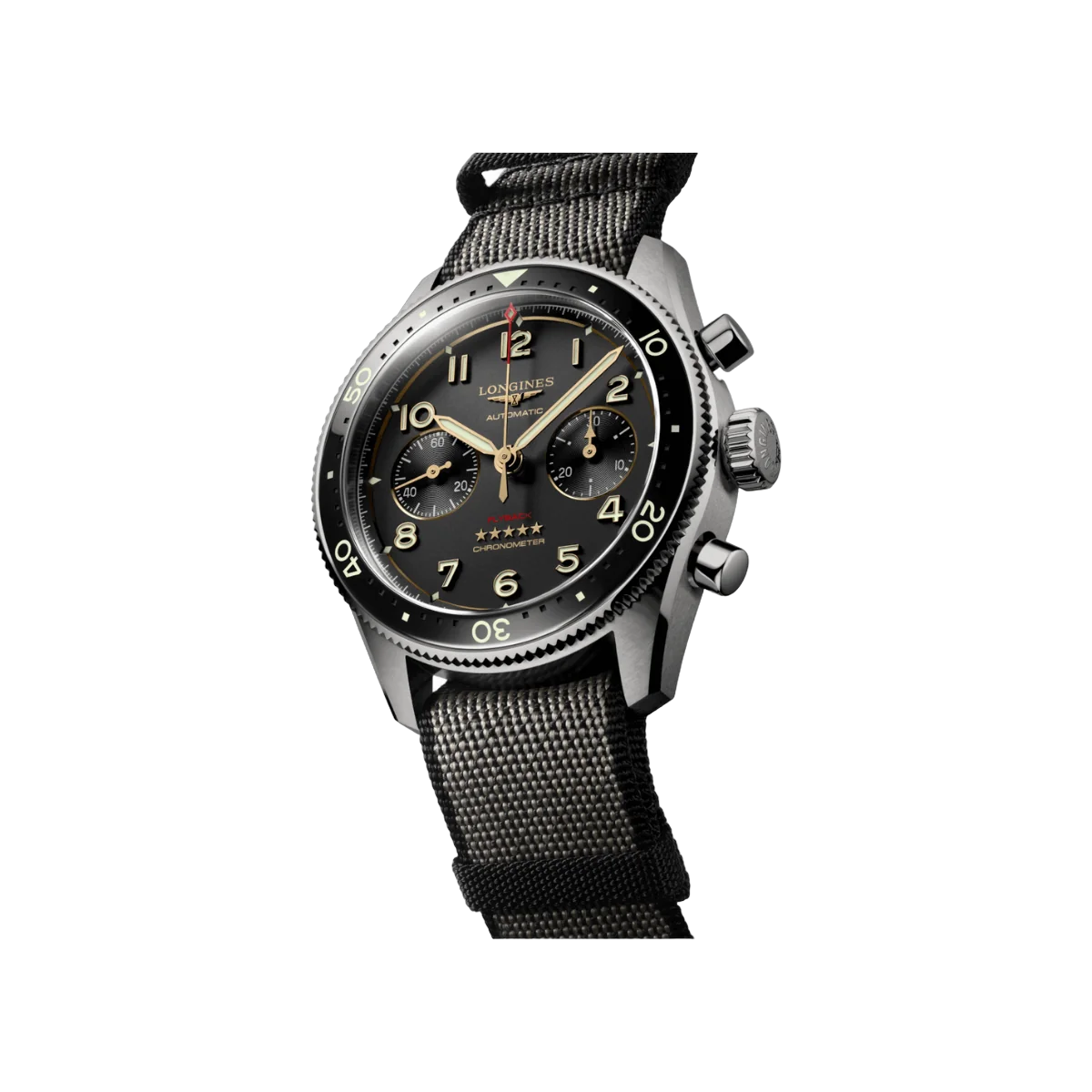 Longines Spirit Flyback L38211532 Chronograph Titanium 42mm Black Dial Men's Watch