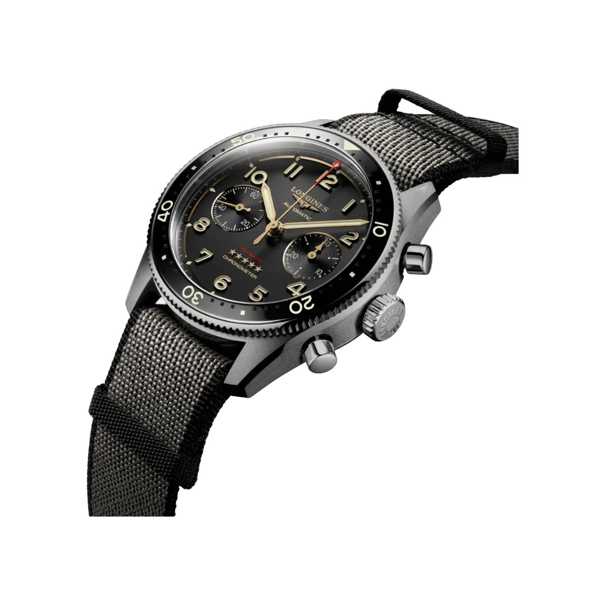 Longines Spirit Flyback L38211532 Chronograph Titanium 42mm Black Dial Men's Watch