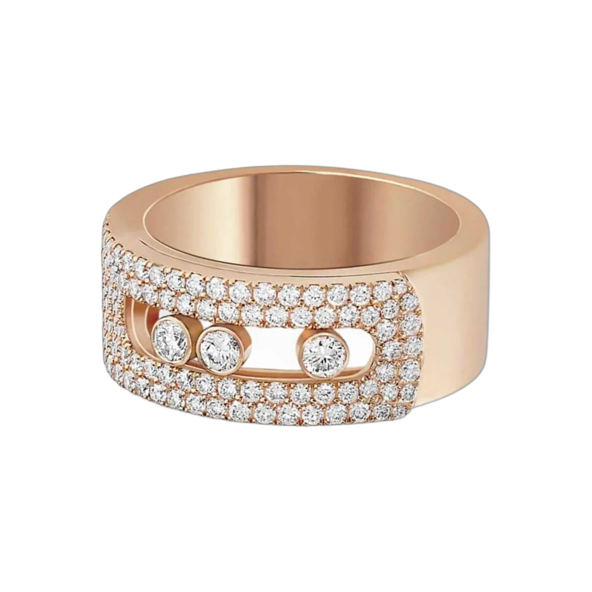 Messika Move Noa Gm 10102-PG-52 Pave Pink Gold Diamond Ring