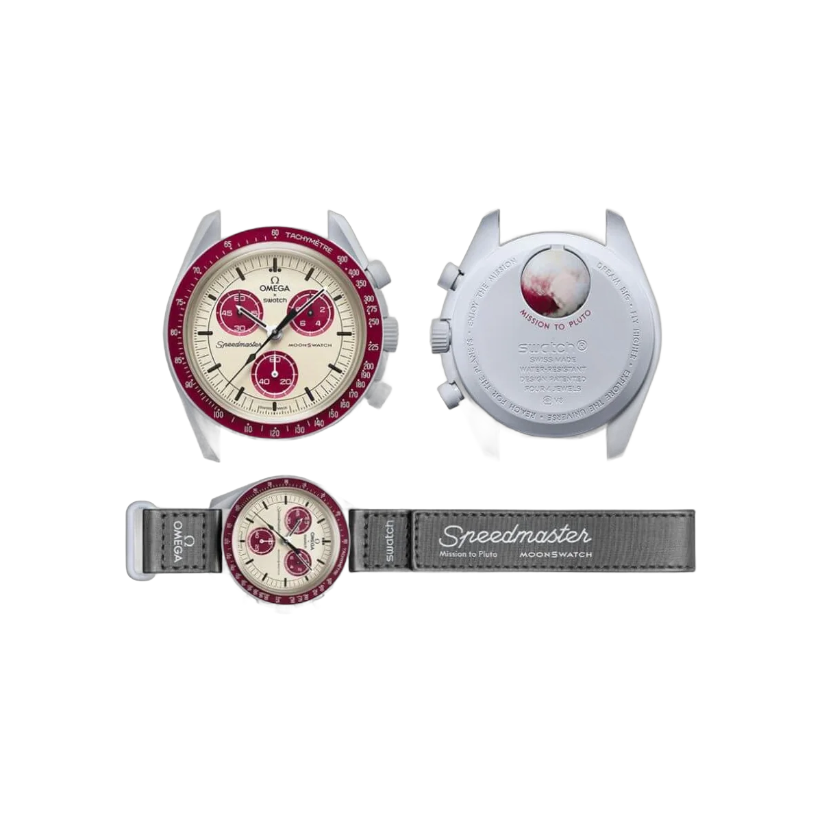 Omega X Swatch Mission To Pluto So33M101 Moonswatch Burgundy Bioceramic – additional product photo 5