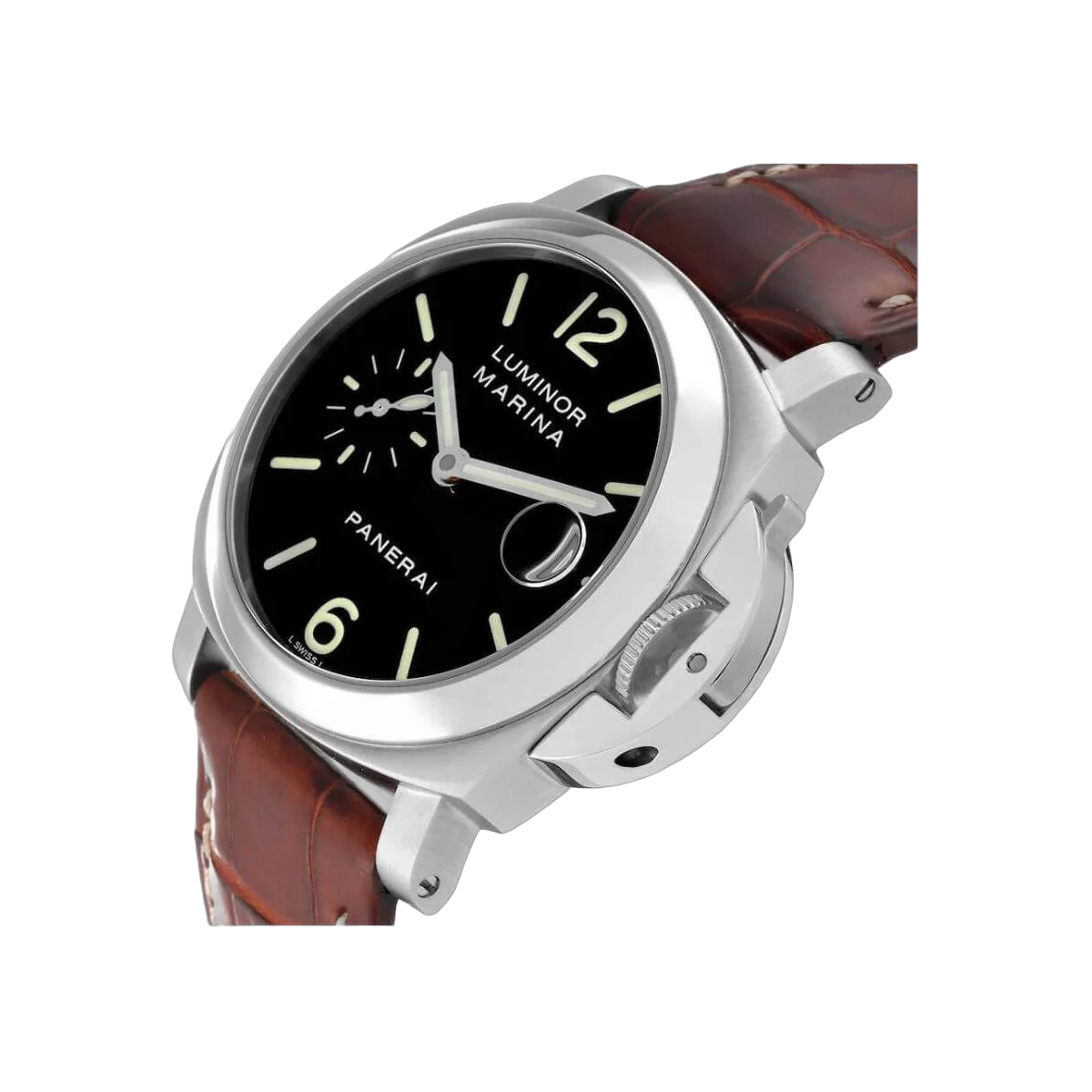 Panerai Contemporary Luminor PAM00048 Edelstahl 40 mm schwarzes Zifferblatt