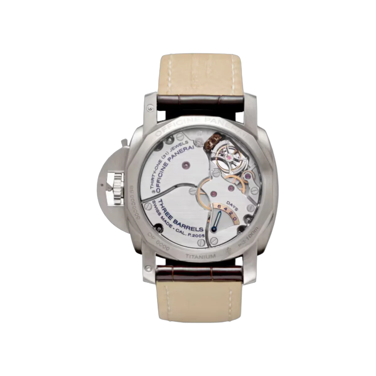 沛纳海 Luminor 1950 陀飞轮 Gmt PAM00306 深棕色 47 毫米男士手表
