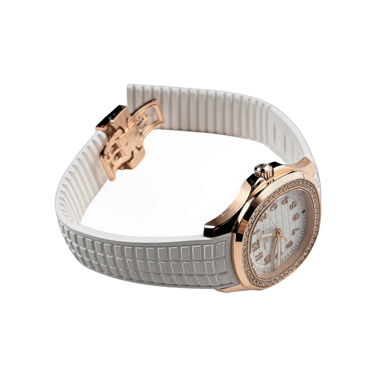 百达翡丽 Aquanaut 5269/200R-001 镶钻表圈 18K 玫瑰金 白色表盘