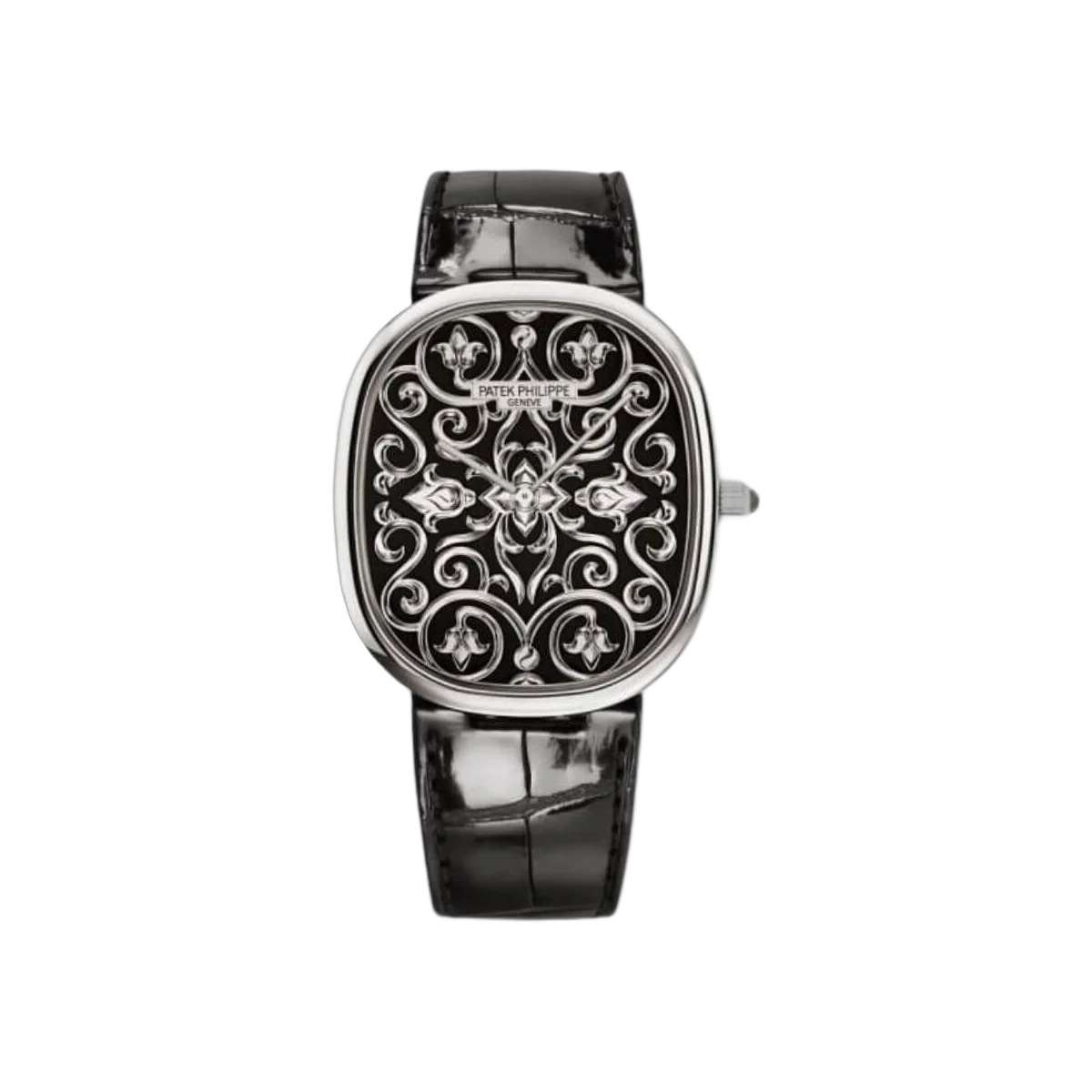 Patek Philippe Golden Ellipse 5738/51G-001 Black Enameled Dial 18K White Gold