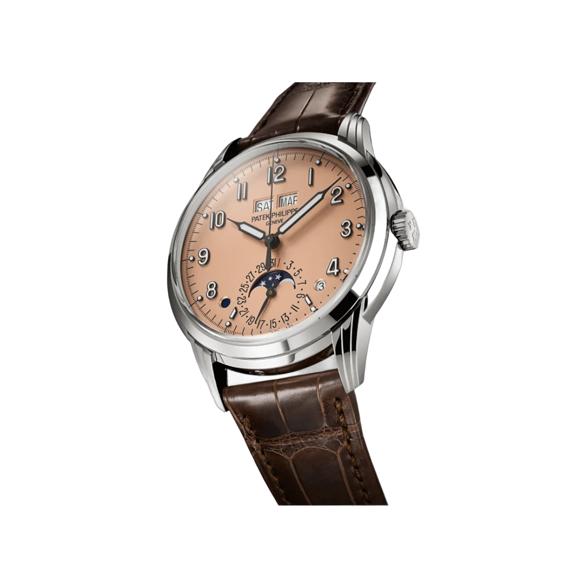 Patek Philippe Grand Complications 5320G-011 Herrenuhr, 18 Karat Weißgold, Lachsfarbenes Zifferblatt, 40 mm