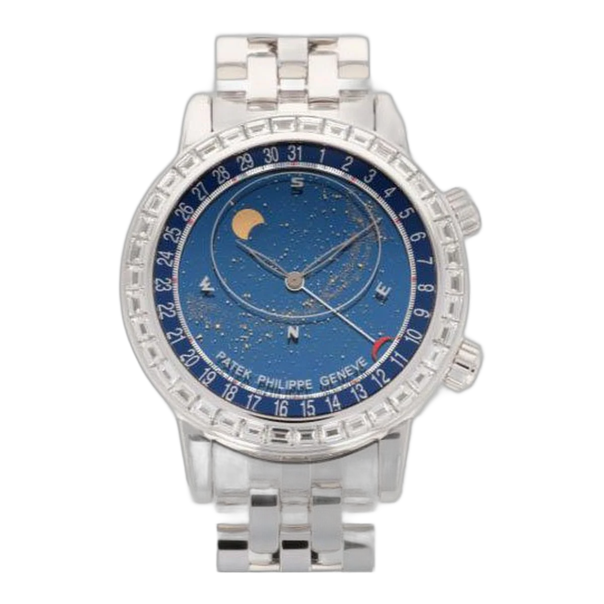 Patek Philippe Grand Complications 6104/1G-001 Celestial Baguette 18K White Gold Diamond Men's Watch