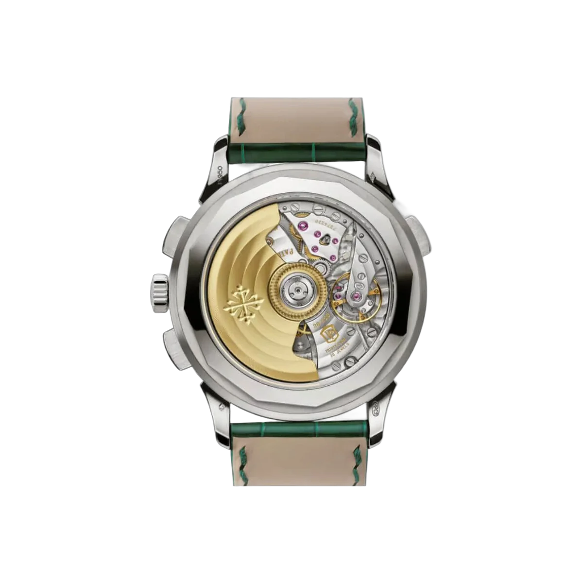 Patek Philippe World Time 5930P-001 Flyback Chronograph Platin Grünes Zifferblatt