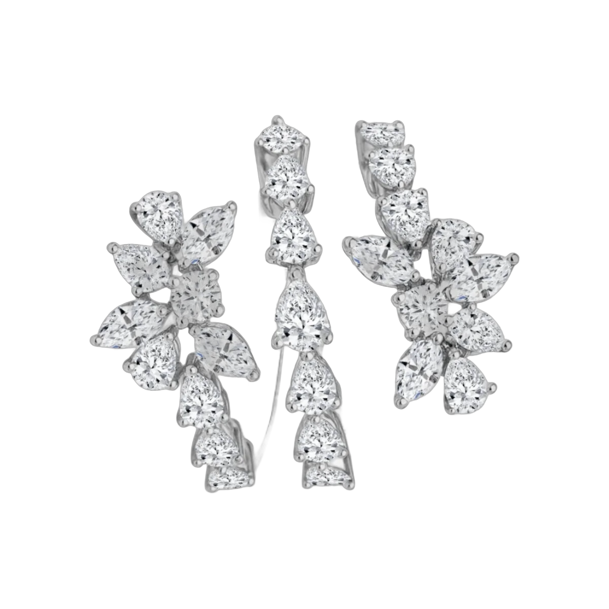 Pear, Marquise & Round Ring -2.43 CTS,1045R,HRD,G-H/VVS-VS,Total Weight- 6.42gm