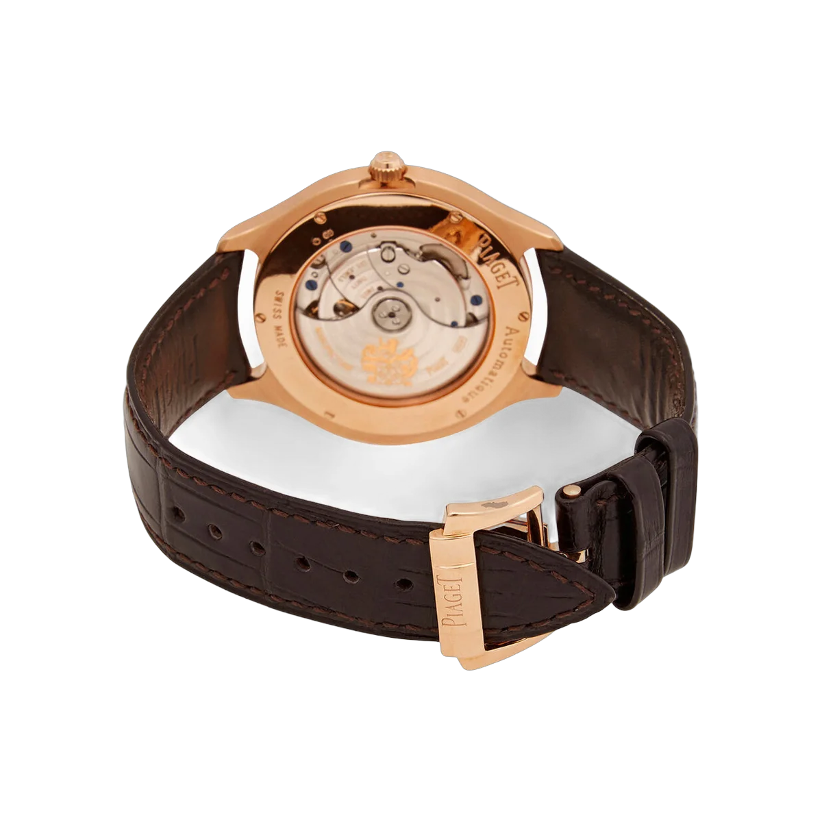 Piaget Emperador G0A32017 双时区玫瑰金 42 毫米银色表盘男士手表