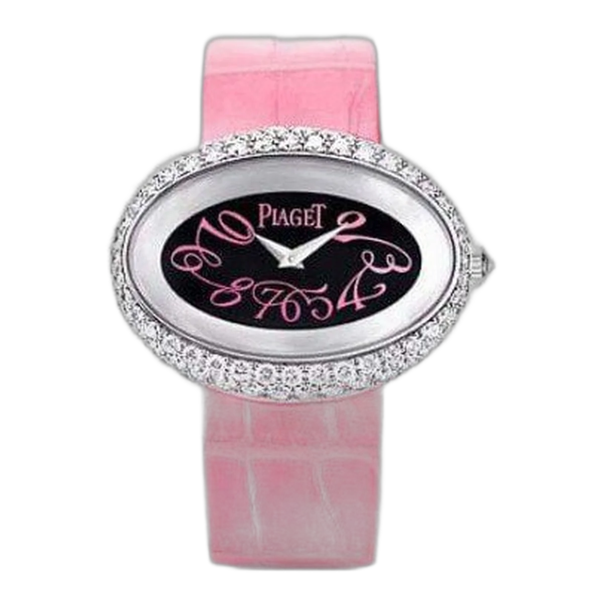 Piaget Limelight Damenuhr, 18 Karat Weißgold, rosa Armband