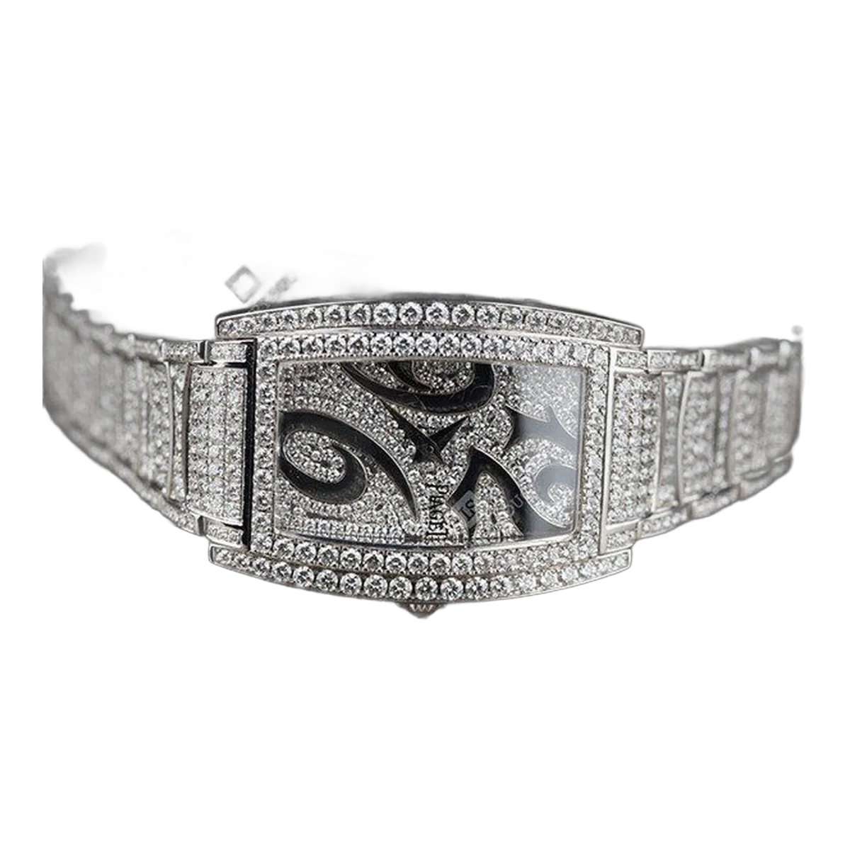 Piaget Limelight Tonneau 镶钻表圈 白金手链 配银色密镶钻石表盘 Ref.果阿30057