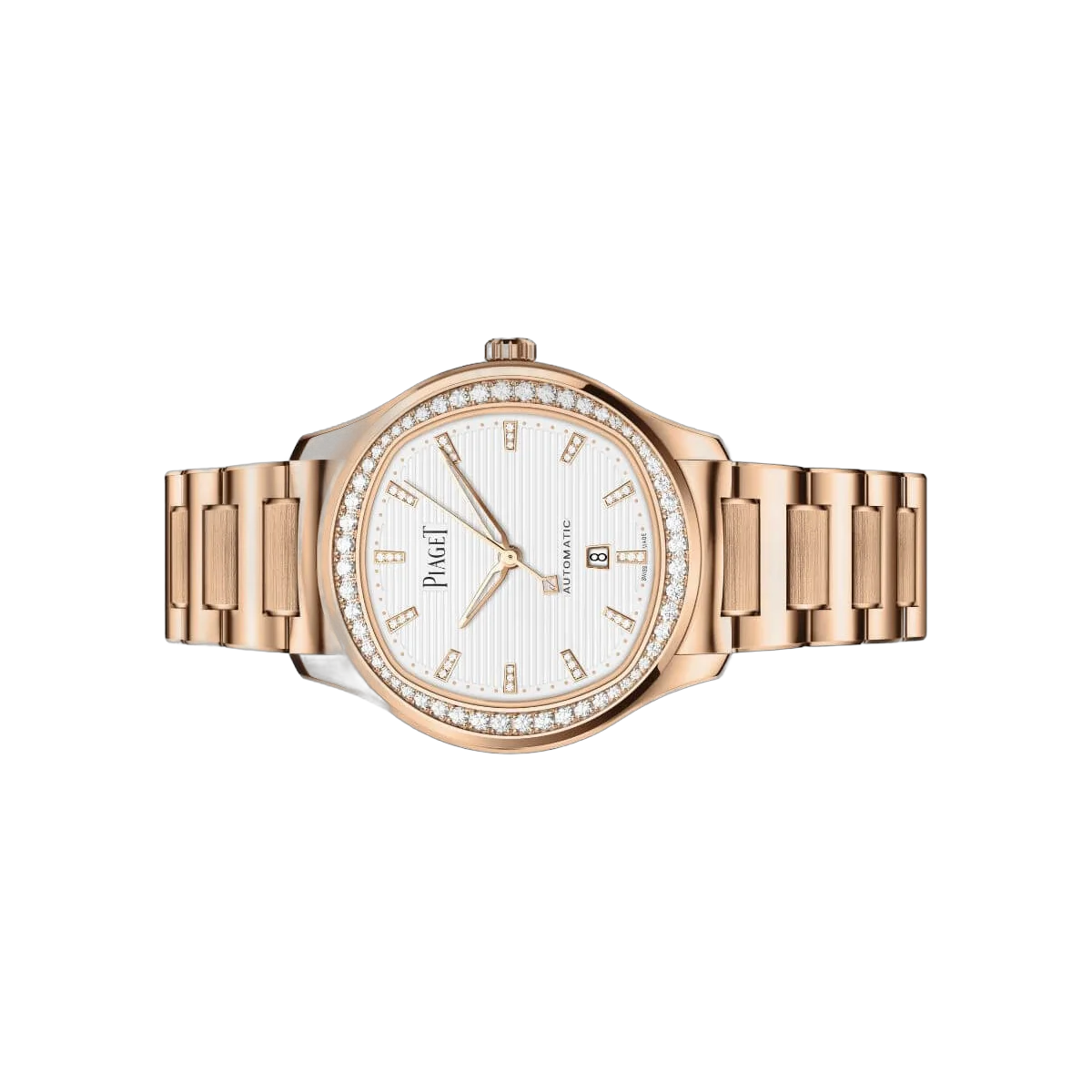 Piaget Polo G0A46020 Date Diamond Bezel 18K Rose Gold White Dial