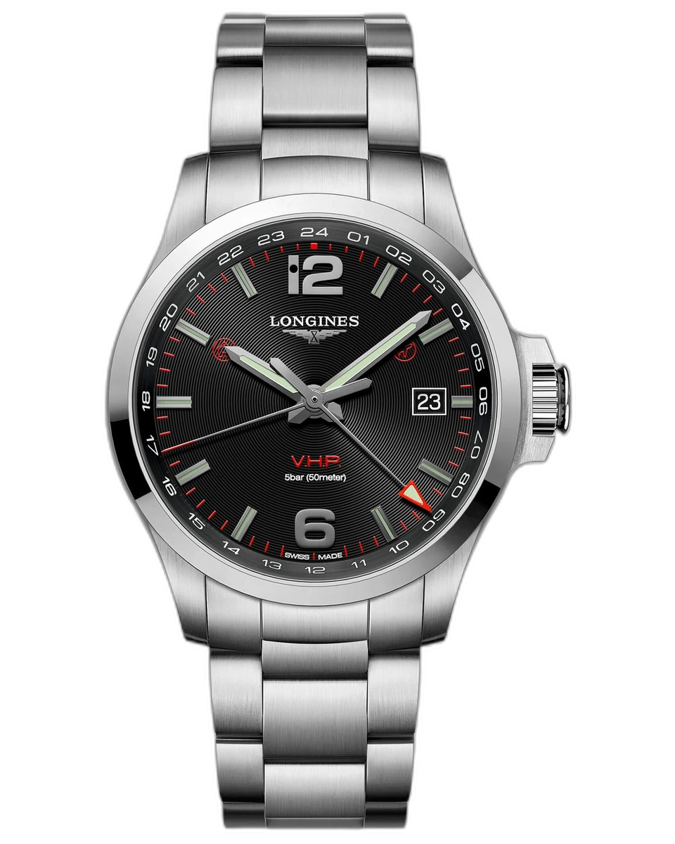 Longines Conquest VHP GMT L3.728.4.56.6 43MM Black Stainless Steel