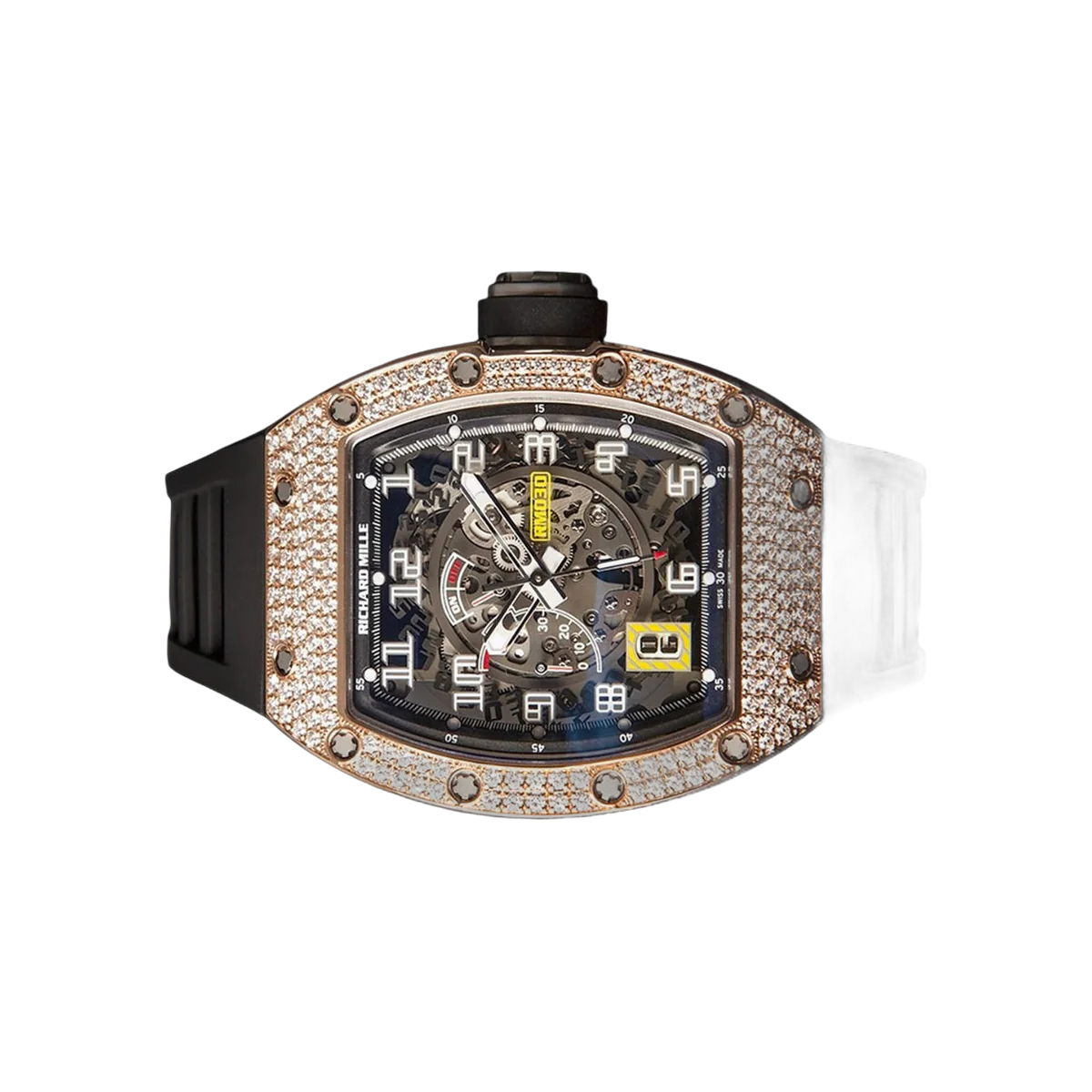 Richard Mille RM 030 AN TI Entkuppelbarer Rotor Rotgold Diamantlünette 42mm Skelettzifferblatt Herrenuhr
