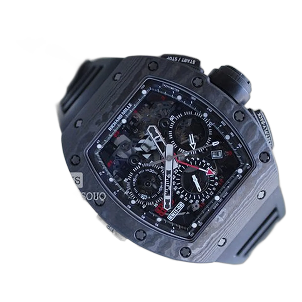 Richard Mille Rm 11-02 Ca Ntpt Americas Edition 50Mm X 42.7Mm Carbon White Rubber Straps Men's Watch