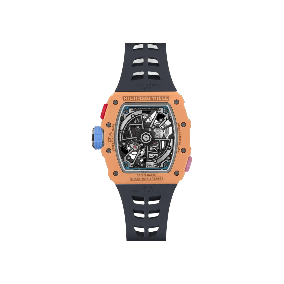 Richard Mille RM 35-03 Rafael Nadal Salmon Quartz TPT 43mm Skelettzifferblatt Herrenuhr