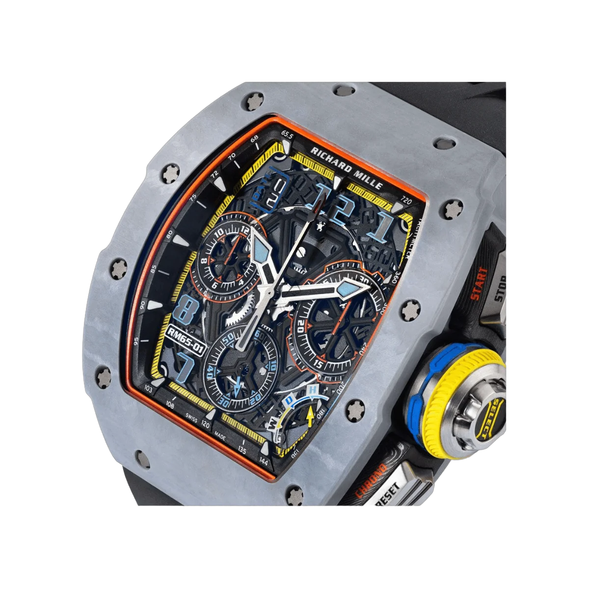 Richard Mille RM 65-01 FQ Schleppzeiger-Chronograph Carbon TPT 50mm Skelettzifferblatt Herrenuhr